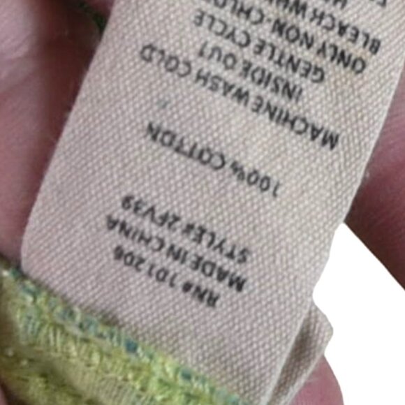 SOFT SURROUNDINGS Double Gauze Cotton Button Up Top Green Leaf Print Boho XL - Picture 9 of 9